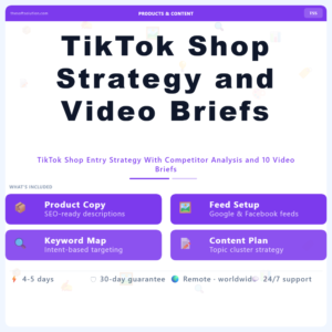 TikTok Shop Strategy and Video Briefs – Professional Digital Service | The Soft Solution