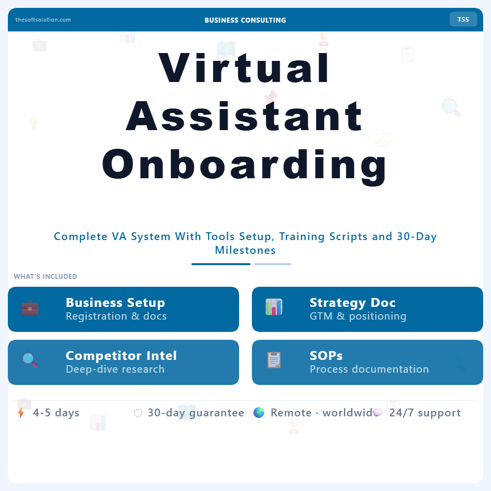 Virtual Assistant Onboarding Manual – Professional Digital Service | The Soft Solution