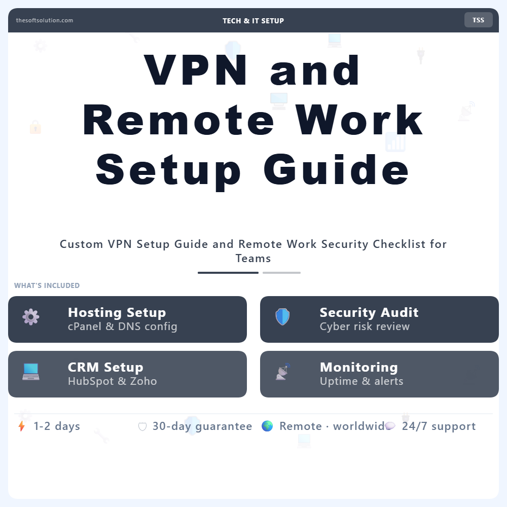 VPN AND REMOTE WORK SETUP GUIDE 1 VPN AND REMOTE WORK SETUP GUIDE – PROFESSIONAL DIGITAL SERVICE | THE SOFT SOLUTION