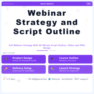 Webinar Strategy and Script Outline – Professional Digital Service | The Soft Solution