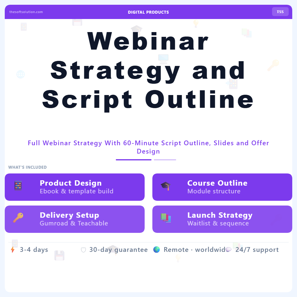 Webinar Strategy and Script Outline – Professional Digital Service | The Soft Solution