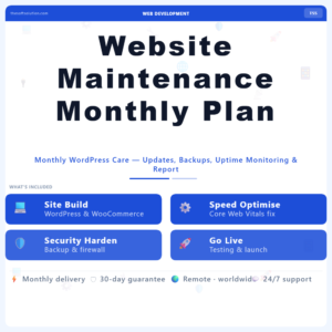 Website Maintenance Monthly Plan – Professional Digital Service | The Soft Solution