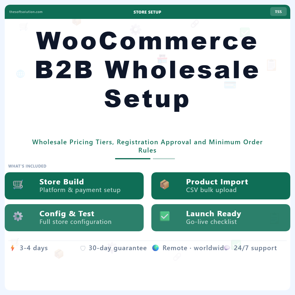 WooCommerce B2B Wholesale Setup – Professional Digital Service | The Soft Solution