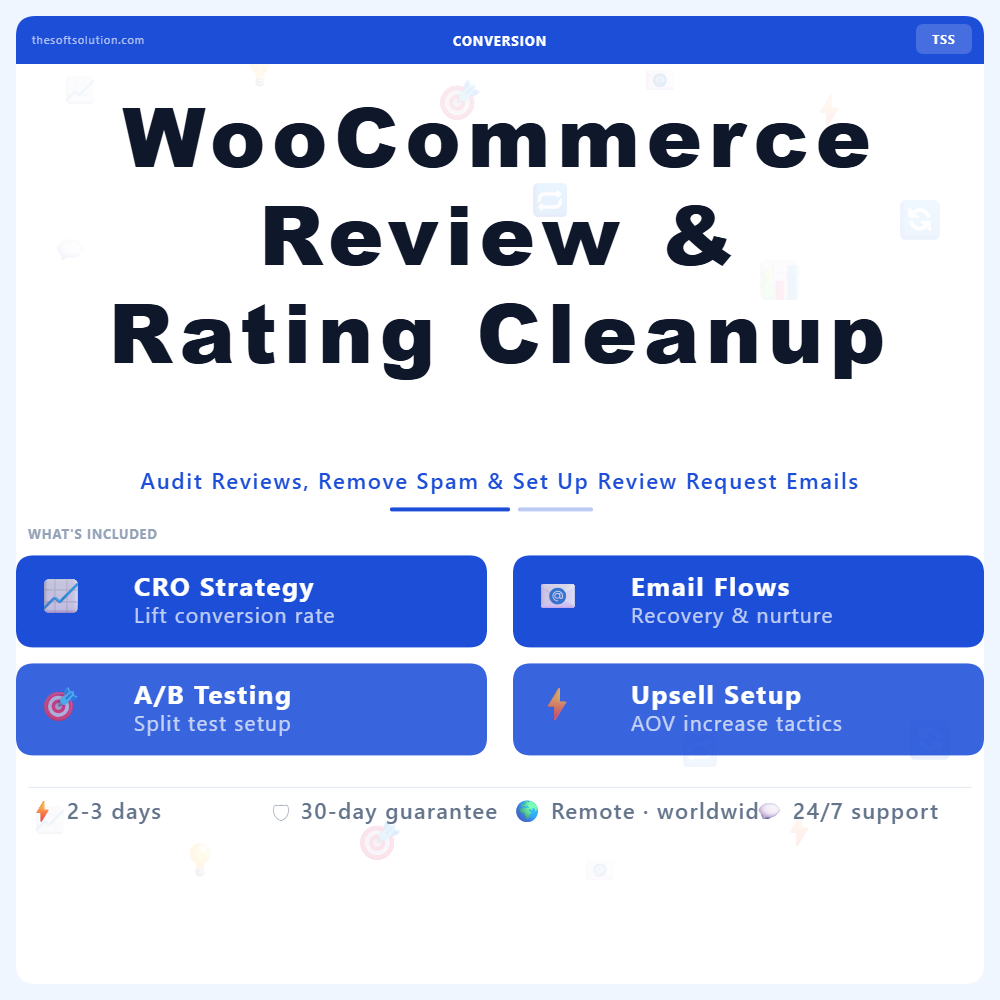 WooCommerce Review & Rating Cleanup – Professional Digital Service | The Soft Solution