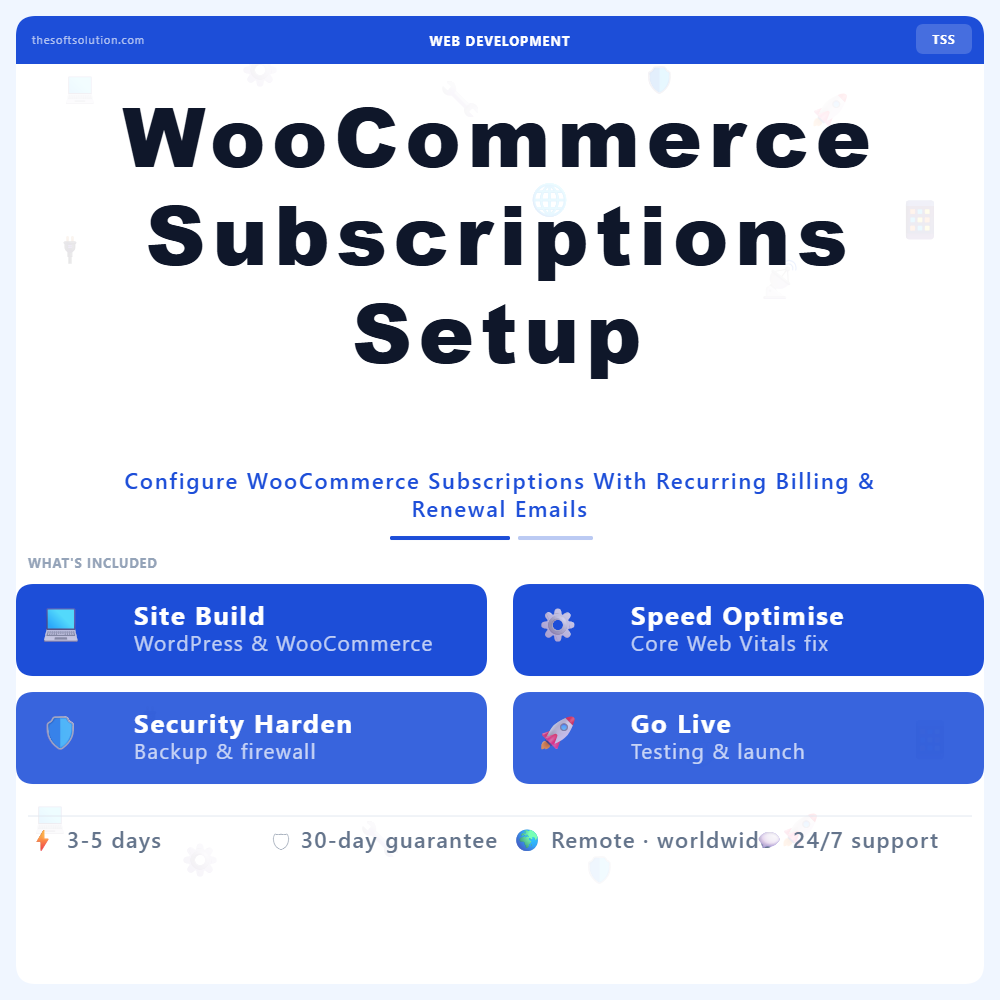 WooCommerce Subscriptions Setup – Professional Digital Service | The Soft Solution
