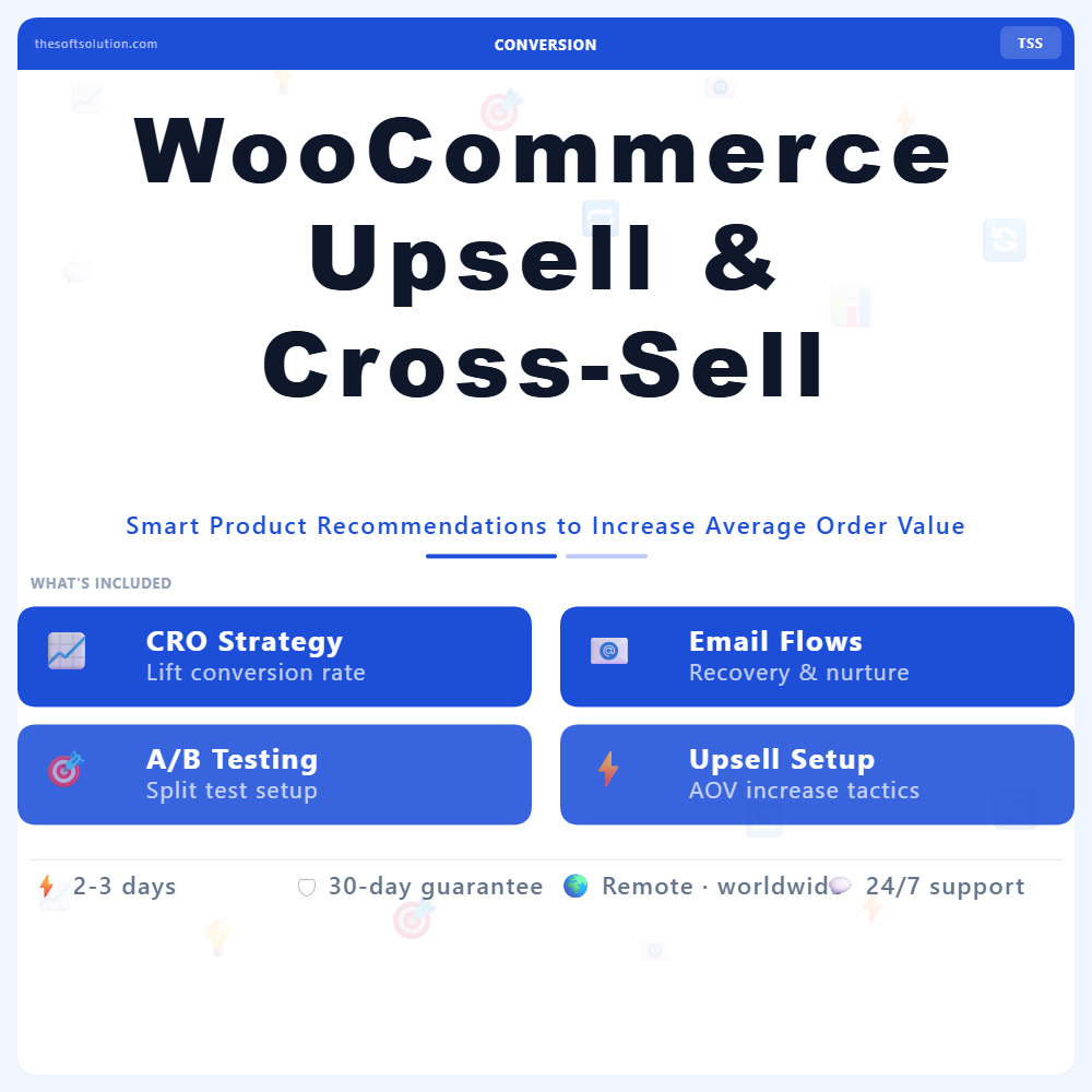 WooCommerce Upsell & Cross-Sell Setup – Professional Digital Service | The Soft Solution