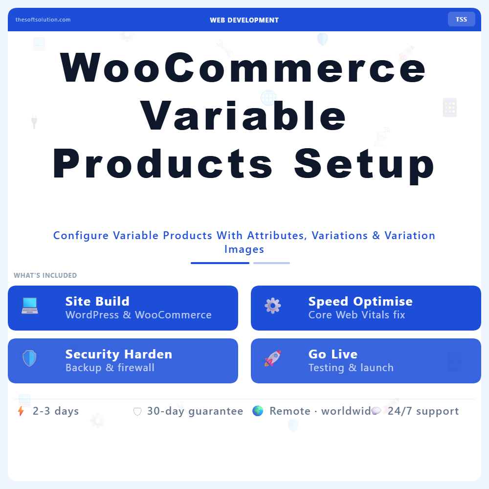 WooCommerce Variable Products Setup – Professional Digital Service | The Soft Solution