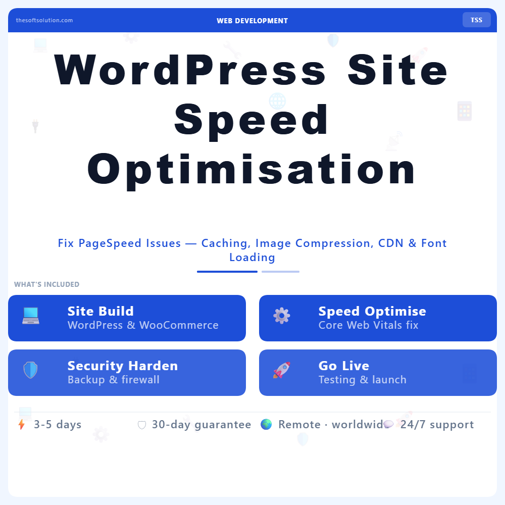 WordPress Site Speed Optimisation – Professional Digital Service | The Soft Solution