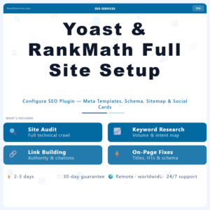 Yoast & RankMath Full Site Setup – Professional Digital Service | The Soft Solution