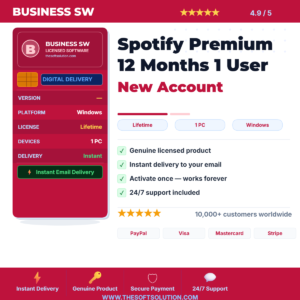 Buy Spotify Premium 12 Months 1 User New – Genuine Account Access – TheSoftSolution