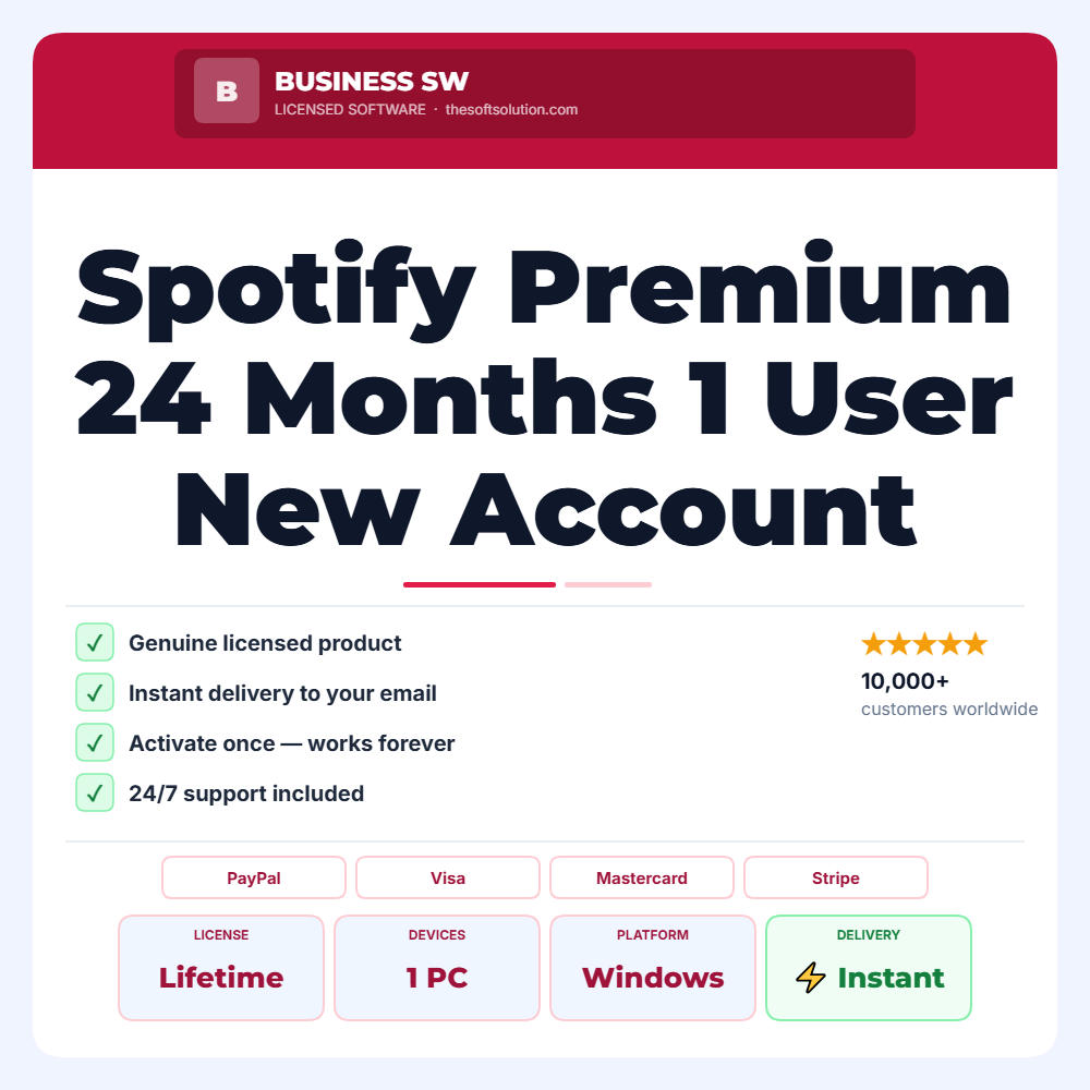 Buy Spotify Premium 24 Months 1 User New Account – Genuine License | The Soft Solution