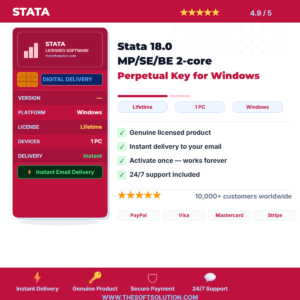 Buy Stata 18.0 MP/SE/BE 2-core Perpetual Key for Windows – Genuine License | The Soft Solution