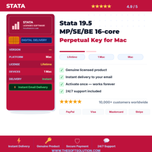 Buy Stata 19.5 MP/SE/BE 16-core Perpetual Key for Mac – Genuine License | The Soft Solution
