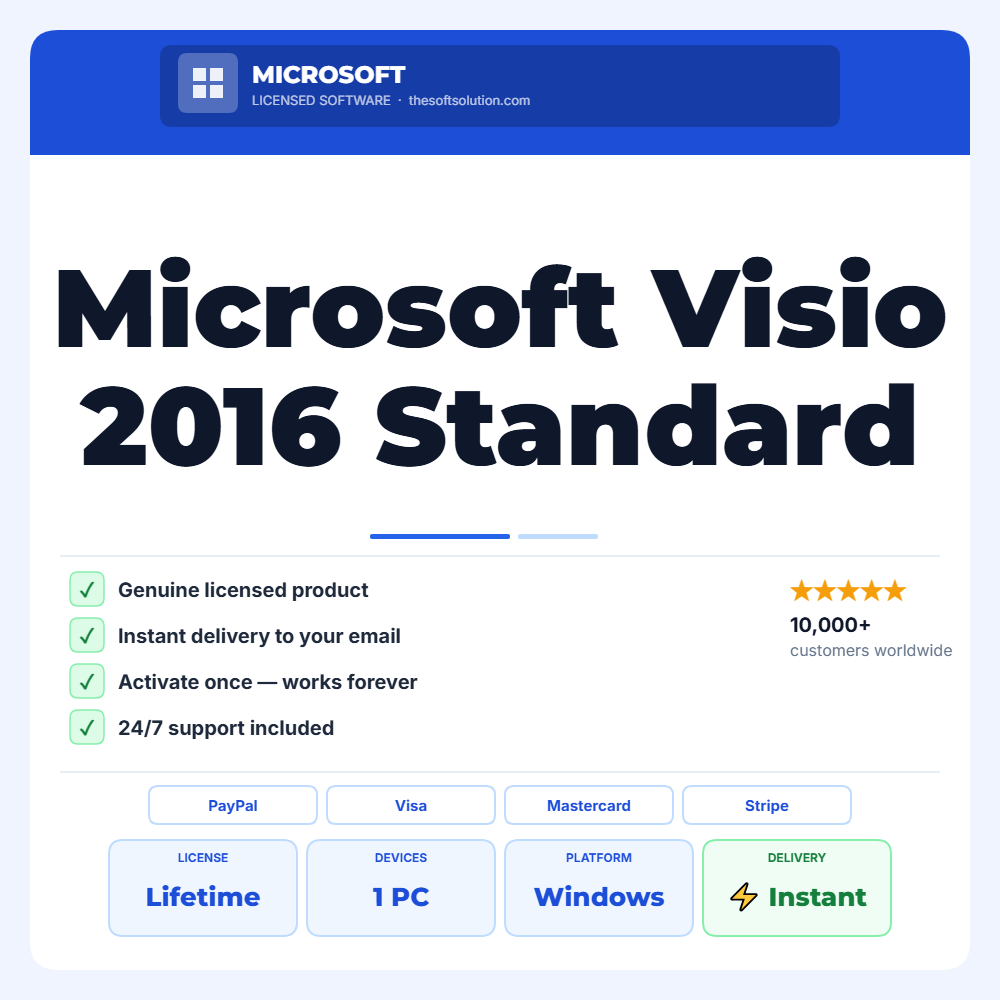 Buy Microsoft Visio 2016 Standard – Genuine License | The Soft Solution
