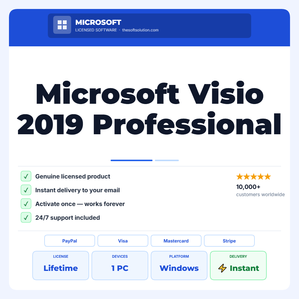 Buy Microsoft Visio 2019 Professional – Genuine License | The Soft Solution