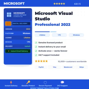 Buy Microsoft Visual Studio Professional 2022 – Genuine License Key – TheSoftSolution