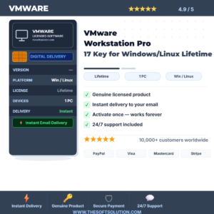 Buy VMware Workstation Pro 17 Key for Windows/Linux Lifetime – Genuine License | The Soft Solution