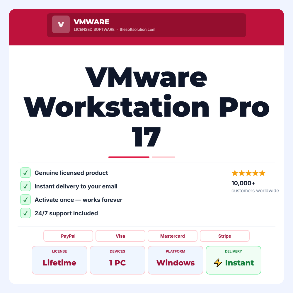 Buy VMware Workstation Pro 17 - Lifetime Licence – Genuine License | The Soft Solution