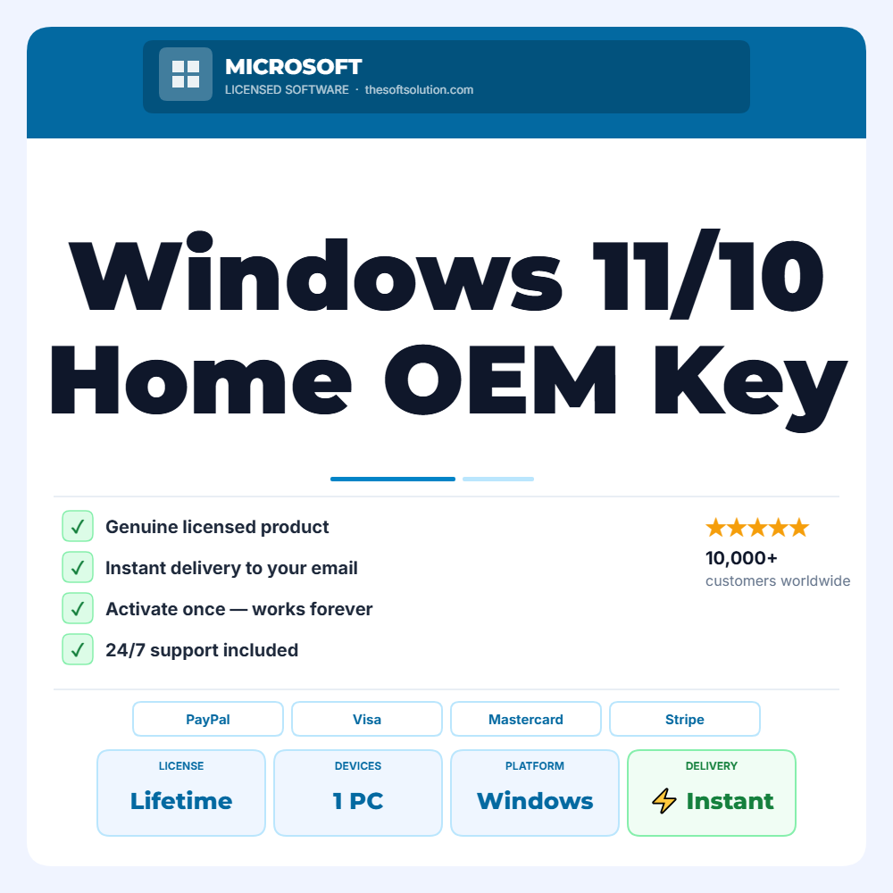 Buy Windows 11/10 Home OEM Key 1 PC – Genuine License | The Soft Solution
