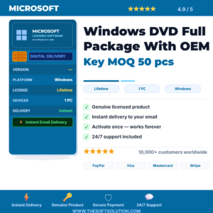 Buy Windows DVD Full Package With MOQ 50 pcs – Genuine Physical Delivery – TheSoftSolution