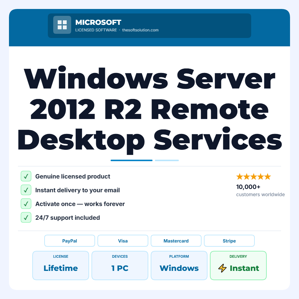 Buy Windows Server 2012 R2 Remote Desktop Services 50 CAL – Genuine License | The Soft Solution