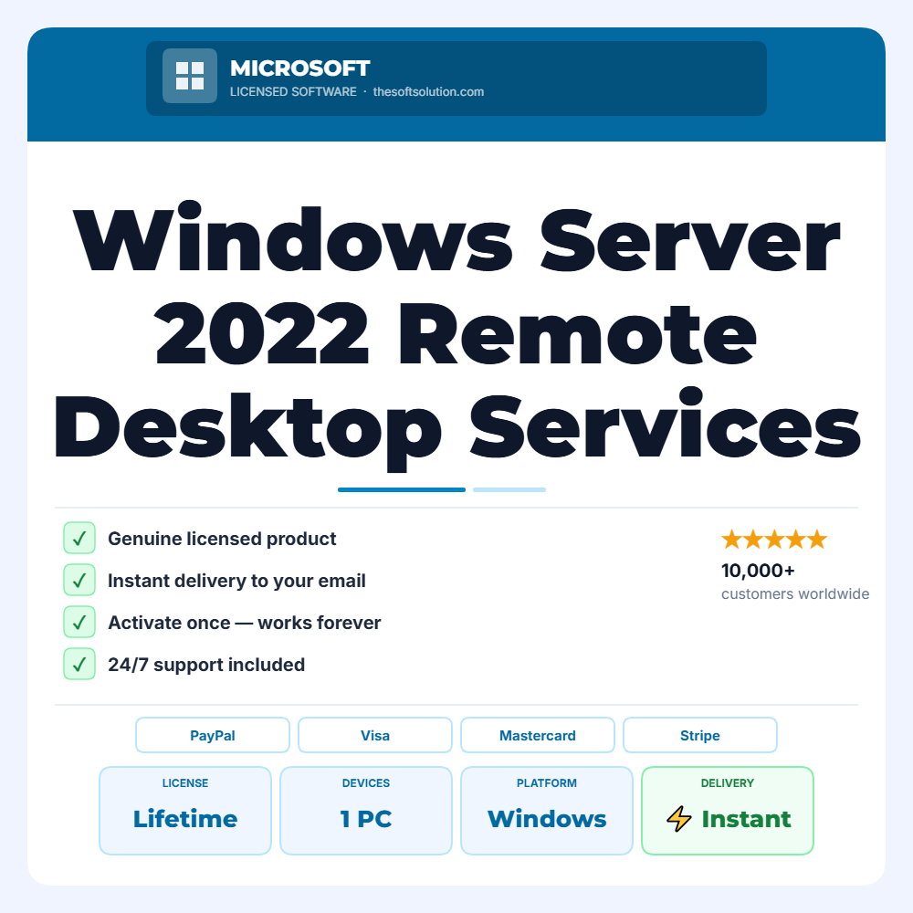 Buy Windows Server 2022 Remote Desktop Services 50 CAL – Genuine License | The Soft Solution