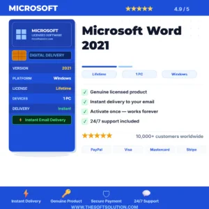 Buy Microsoft Word 2021 Product Key – Genuine License | The Soft Solution